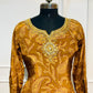 Mustard Gold Paisley Print Butter Crepe Suit Set (RT2025)