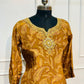 Mustard Gold Paisley Print Butter Crepe Suit Set (RT2025)