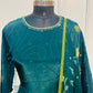 Emerald Bloom Butter Crepe Suit Set (RT2031)