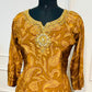 Mustard Gold Paisley Print Butter Crepe Suit Set (RT2025)