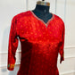 Crimson Bloom Butter Crepe Suit Set (RT2027)