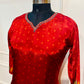 Crimson Bloom Butter Crepe Suit Set (RT2027)