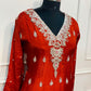 Royal Rust Elegance – Premium Chinon Anarkali Suit Set (RT1033)