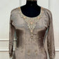 Ivory Pearl Chinon Embroidered Anarkali Suit Set (RT1036)
