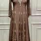 Mocha Rose Chinon Embroidered Anarkali Suit Set (RT1034)