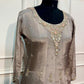 Ivory Pearl Chinon Embroidered Anarkali Suit Set (RT1036)