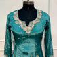 Teal Elegance Chinon Embroidered Anarkali Suit Set  (RT1035)