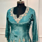 Teal Elegance Chinon Embroidered Anarkali Suit Set  (RT1035)