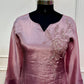 Rose Petal Chinon Embroidered A-Line Suit Set (RT1040)