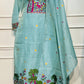 Aqua Blue Tropicana Jamdani Suit Set (RT1054)