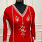 Crimson Red Mull Cotton Suit Set (RT1051)