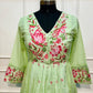 Spring Blossom Mint Anarkali Suit Set (RT1063)