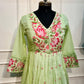 Spring Blossom Mint Anarkali Suit Set (RT1063)