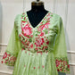 Spring Blossom Mint Anarkali Suit Set (RT1063)