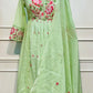 Spring Blossom Mint Anarkali Suit Set (RT1063)