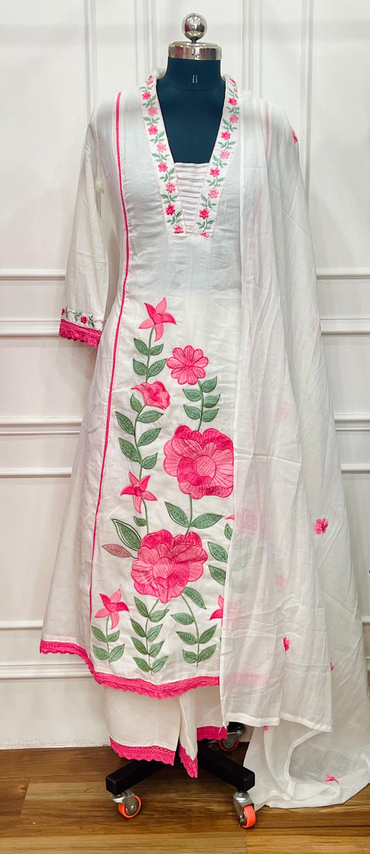 Ivory Flora Serenity – Mull Cotton 3 Piece Set (RT1067)