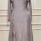 Silver Mist Chinon Embroidered A-Line Suit Set (RT2033)
