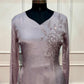 Silver Mist Chinon Embroidered A-Line Suit Set (RT2033)