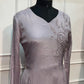 Silver Mist Chinon Embroidered A-Line Suit Set (RT2033)