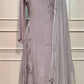 Silver Mist Chinon Embroidered A-Line Suit Set (RT2033)