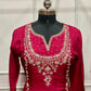 Rose Majesty Dola Silk Embroidered A-Line Suit Set (RT1086)