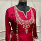 Rose Majesty Dola Silk Embroidered A-Line Suit Set (RT1086)