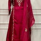 Rose Majesty Dola Silk Embroidered A-Line Suit Set (RT1086)