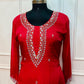 Red Blossom Chinon A-Line Anarkali Set (RT1088)