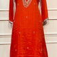Orange Aura Chinon A-Line Anarkali Set (RT1089)