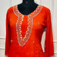 Orange Aura Chinon A-Line Anarkali Set (RT1089)