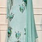 Azure Tulip Whisper – Chinon Brush Paint A-Line Anarkali Set (RT1090)