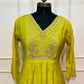Golden Meadow Poly Mull Chanderi Embroidered Anarkali Suit Set (RT1097)