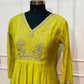 Golden Meadow Poly Mull Chanderi Embroidered Anarkali Suit Set (RT1097)