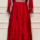 Pink Amora Poly Mull Chanderi Embroidered Anarkali Suit Set (RT1096)