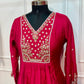 Pink Amora Poly Mull Chanderi Embroidered Anarkali Suit Set (RT1096)