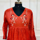Coral Blossom Mull Cotton Embroidered Empire Cut Suit Set (RT1099)