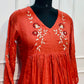 Coral Blossom Mull Cotton Embroidered Empire Cut Suit Set (RT1099)