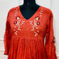 Coral Blossom Mull Cotton Embroidered Empire Cut Suit Set (RT1099)