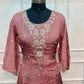 Mauve Blossom Chinon Embroidered Anarkali Suit Set (RT1101)