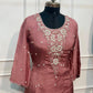 Mauve Blossom Chinon Embroidered Anarkali Suit Set (RT1101)