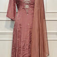 Mauve Blossom Chinon Embroidered Anarkali Suit Set (RT1101)