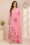 Rosé Bloom – Premium Chinon A-Line Suit Set (RT1114)