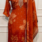 Rust Blossom Chinon Printed Straight Cut Suit Set (RT1105)