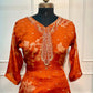 Rust Blossom Chinon Printed Straight Cut Suit Set (RT1105)