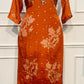 Rust Blossom Chinon Printed Straight Cut Suit Set (RT1105)