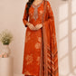 Rust Blossom Chinon Printed Straight Cut Suit Set (RT1105)