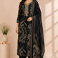 Obsidian Grace Chinon Printed Straight Cut Suit Set (RT1106)