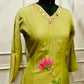 Pistachio Bloom – Poly Mull Chanderi 3 Piece Suit Set (RT1123)