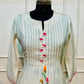White Petals – Poly Mull Chanderi 3 Piece Suit Set (RT1124)