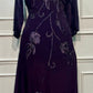 Midnight Plum Elegance – Premium Chinon A-Line Suit Set (RT1112)